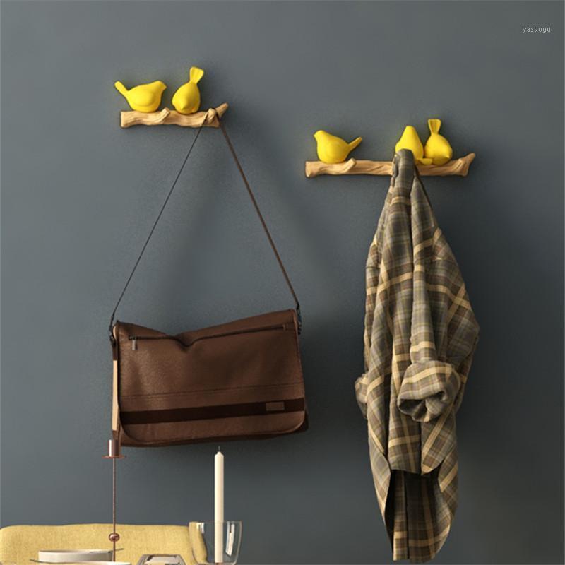 

3D Stereo Resin Birds Handicrafts Nordic Wall Decoration Bathroom Accessories Over The Door Hooks for Hanging Handbag Holders1