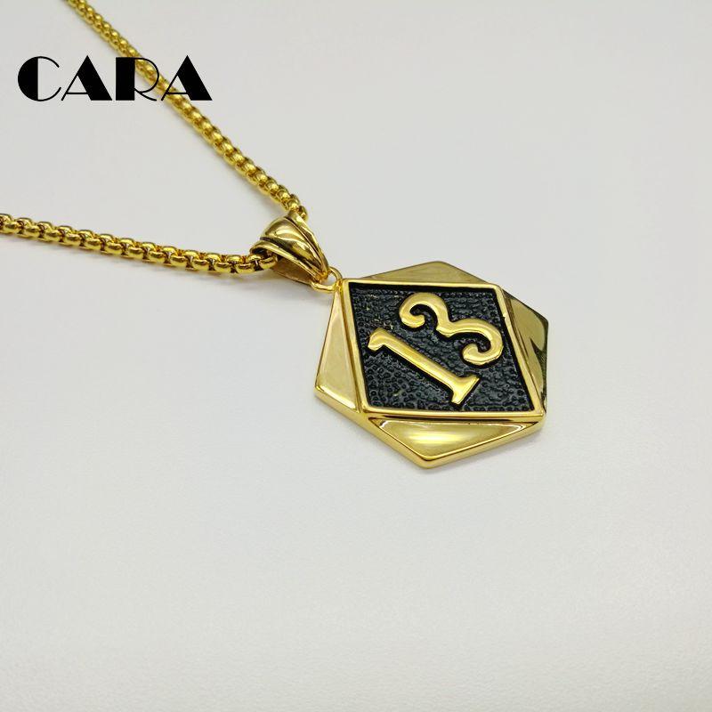 

Pendant Necklaces Vintage Well Stainless Steel Men Number 13 Tag With 27.5 Inches Chain Design Fashion CAGF0332