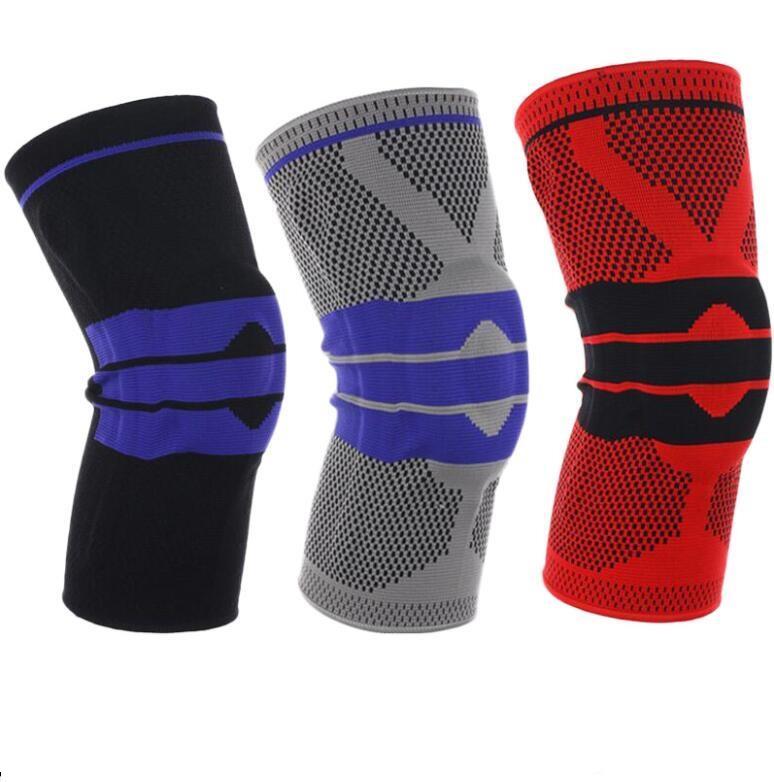 

New safety Elastic Knee Support Brace Kneepad Adjustable Patella Volleyball Knee Pads Basketball Safety Guard Strap Protector, Red