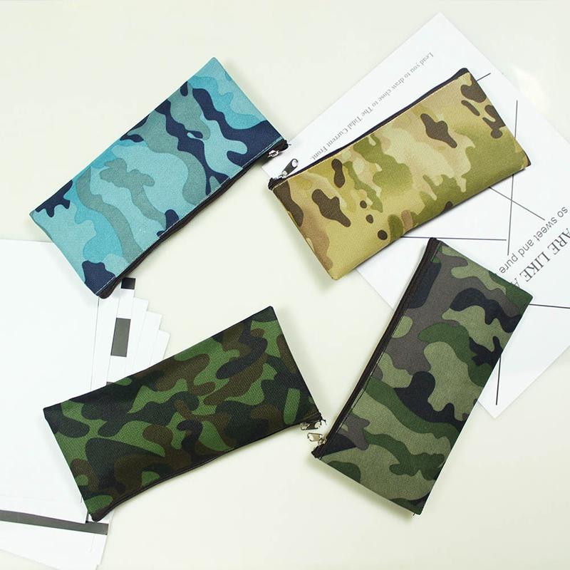 

Creative Simple Camouflage Pencil Case Pencil Bag Canvas Stationery Storage Case School Office Supply