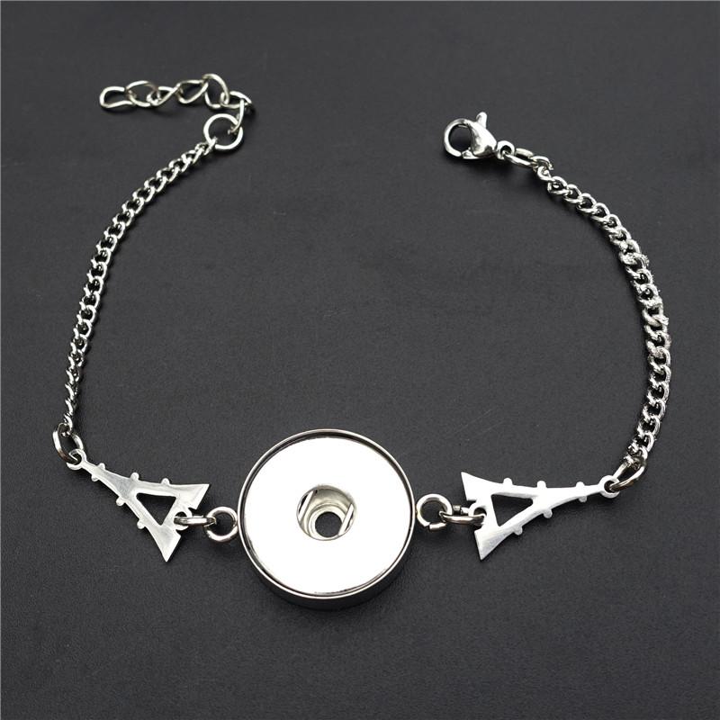 

Eiffel Tower Stainless Steel 18mm Snap Buttons Bracelet Jewelry For Women Men