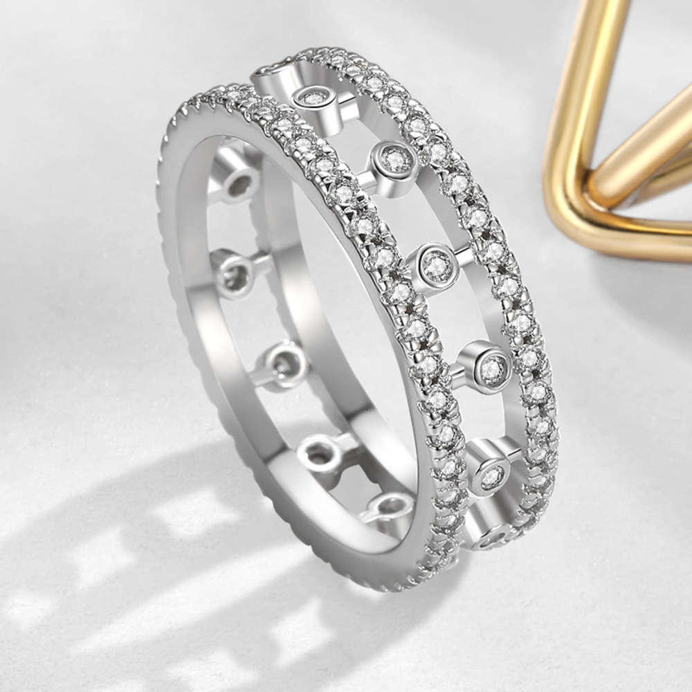 

Luxurys Designers Fashion Jz005 full circle diamond ring fashion jewelry Korean elegant Ruili Women's hollow inlaid simulation diamond ring