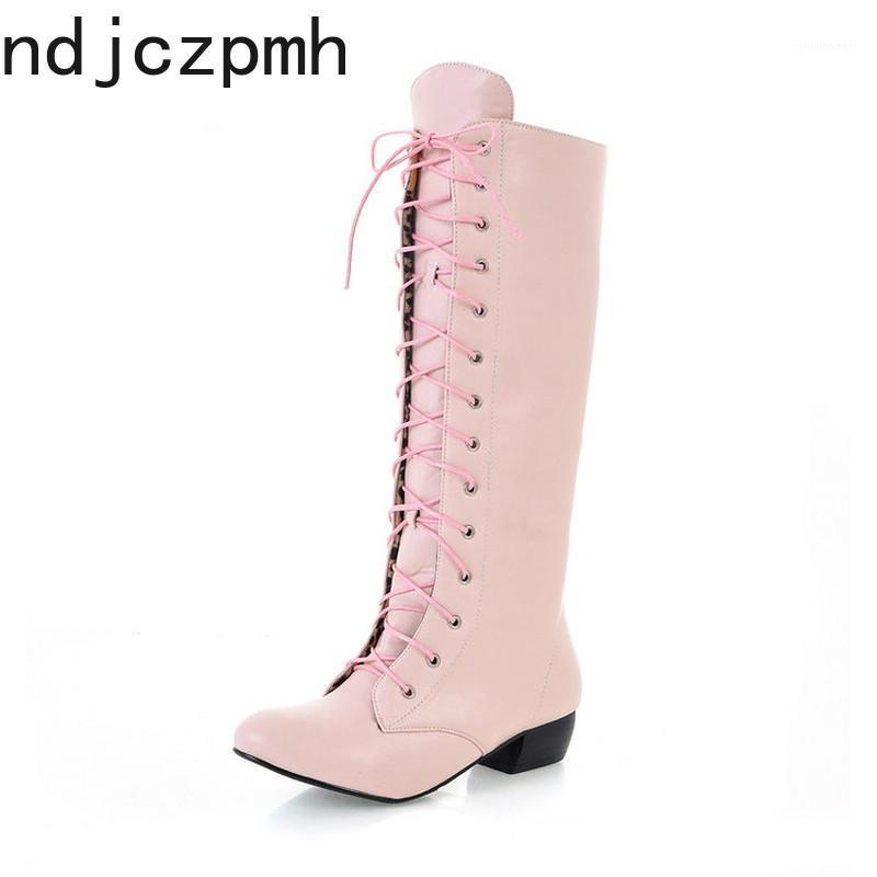 

Knee High Boots New Fashion Autumn and Winter Round Head Zipper Comfortable Square Heel Low-heeled Shoes Women Plus Size 34-431, Black