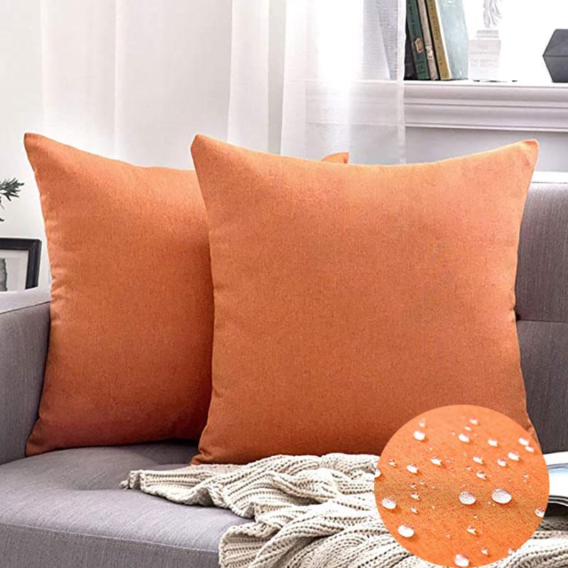 

2pcs/set Outdoor Solid Throw Pillow Covers Decorative Cotton Linen Garden Farmhouse Cushion Waterproof Pillowcases 20x20 inch Pillow Case, Green