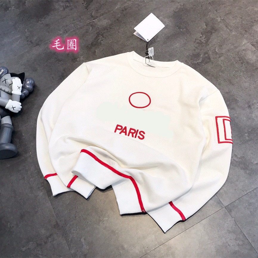 

Women' Sweater Fashion Three-dimensional Letter Embroidery Round Neck Pullover Couple Simple Casual Long Sleeve Jacket #2022, White