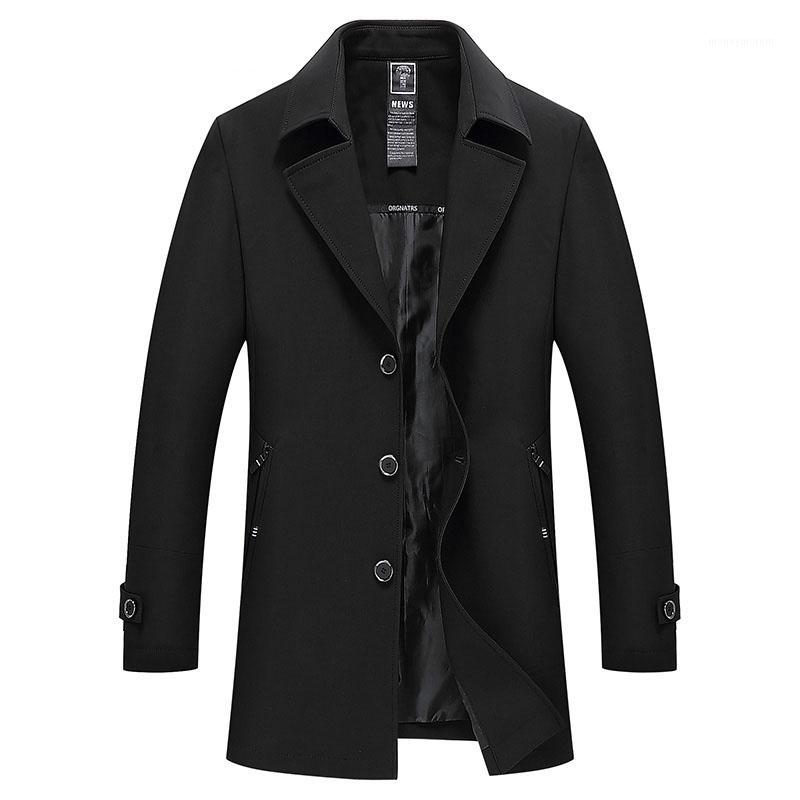 

Plus size  - XXXXL trench coat men thin coats man stand collar single breasted casual outerwear 2019 spring autumn1, Black