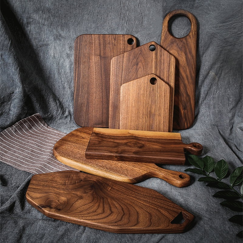 

2021 New Black Walnut Solid Wood Fruit Chopping Board Bread Steak Cutting Tray Blocks 8c2y