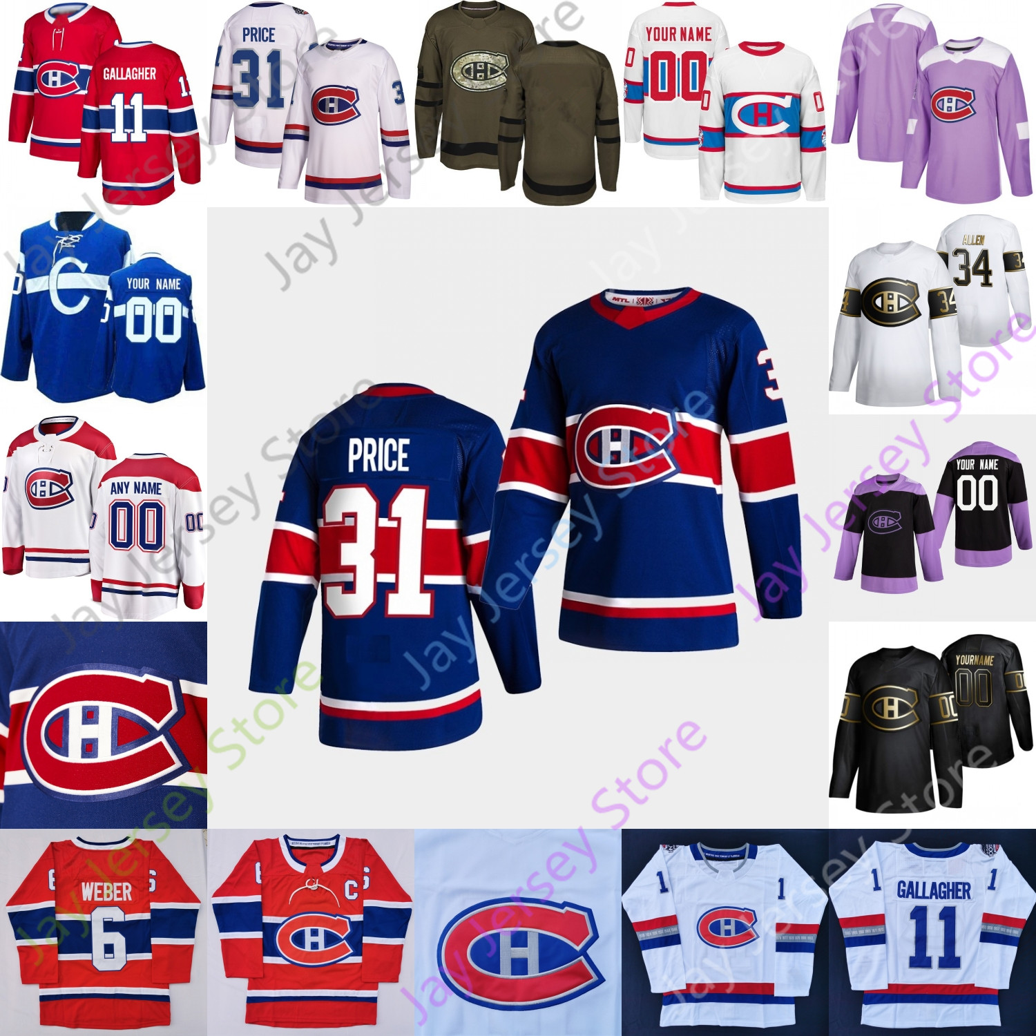 

Montreal Canadiens Hockey Jersey Anderson Armia Byron Chiarot Danault Drouin Edmundson Evans Kulak Lehkonen Mete Petry Romanov Suzuki Tatar, Blue