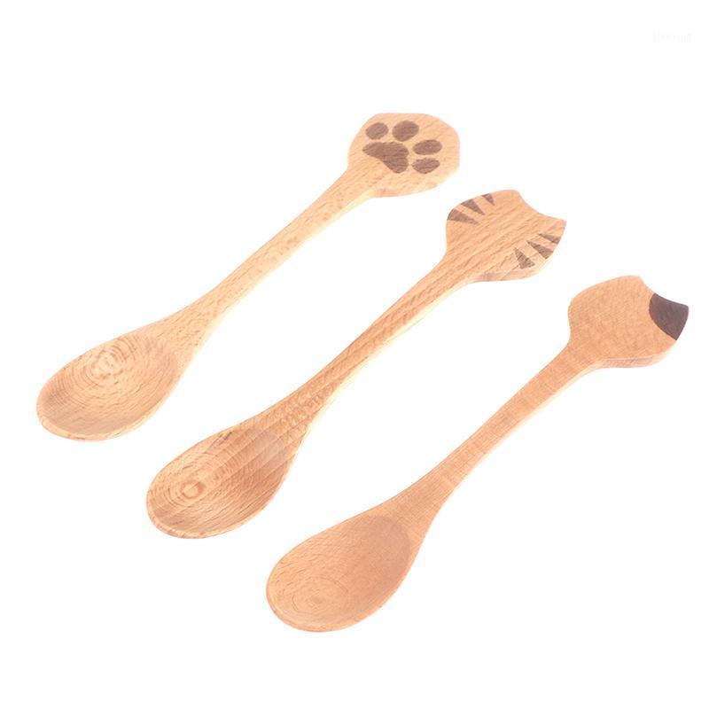 

Cute Cat Wooden Spoon Bamboo Kitchen Cooking Utensil Chinese Dinner Soup Spoon for Creative Tableware Kitchen Restaurant1