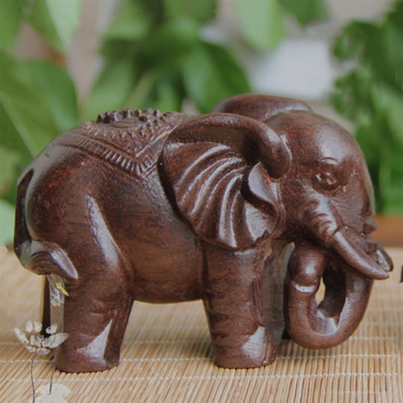 

Agalloch Hand Carving Wood Carving Crafts Wooden Elephant Animal Ornaments Statue Desk Ornaments