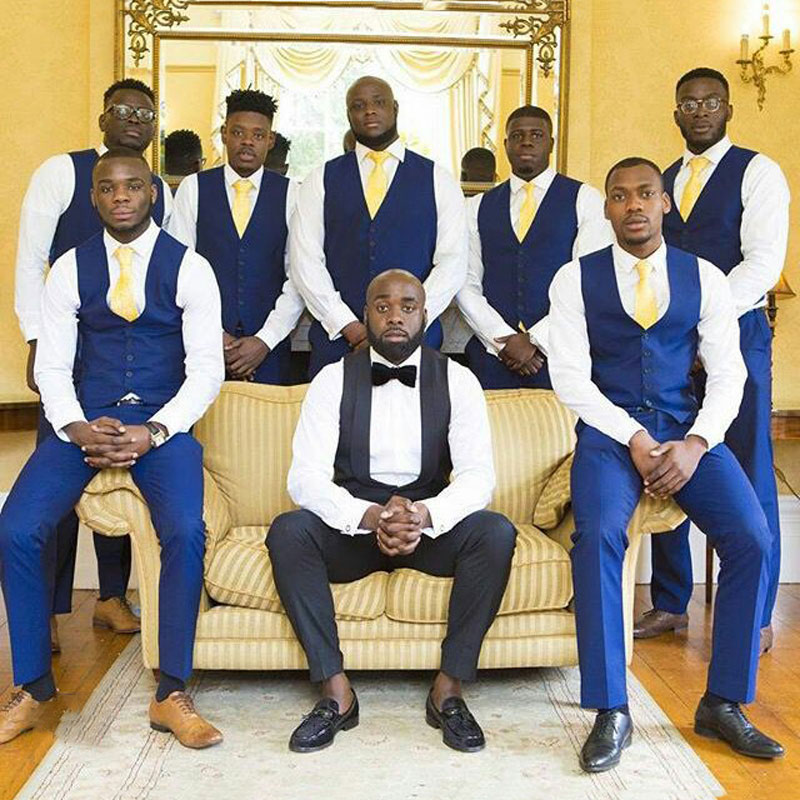 

Men Suits Wedding Groom Tuxedos Two Piece Vest Pants Costume Homme Best Man Blazer Classic Terno Masculino, White