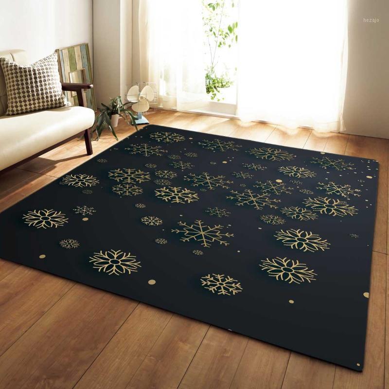 

DeMissir Snowflake Print Black Large Carpet For Living Room Children Play Pad Rug tapetes alfombra mat tapete para sala1