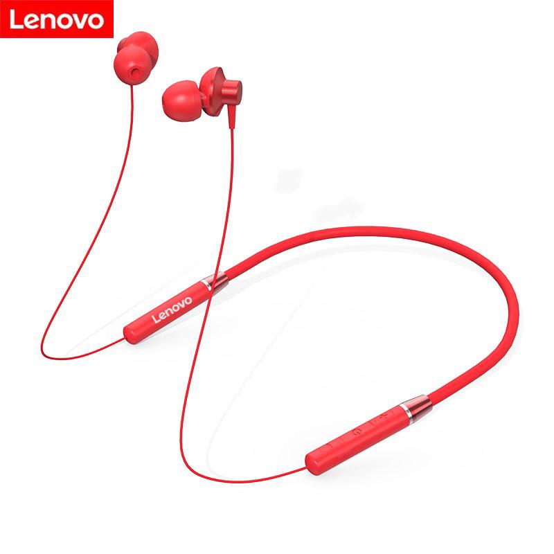 

Original Lenovo HE05 Bluetooth Headset Neckband Sports Earplugs Noise Reduction with Microphone Waterproof Wports Earphone, Red