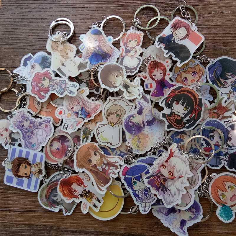 

10pcs/set randomly Styles Anime Keychain Lovelive Tokyo Ghoul Umaru-chan SAO many kinds Keychian Keyrings Pendant llavero1