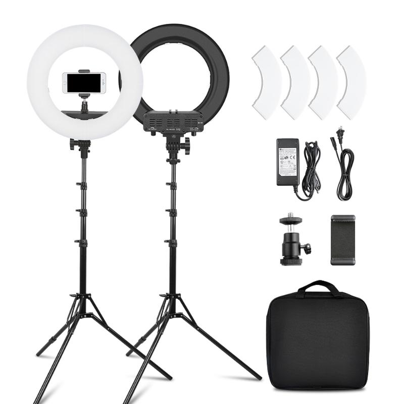

12" Dimmable Ringlight 45W LED Ring Light Camera Lamp 3200K-5500K For Smartphone Studio Live Video Makeup