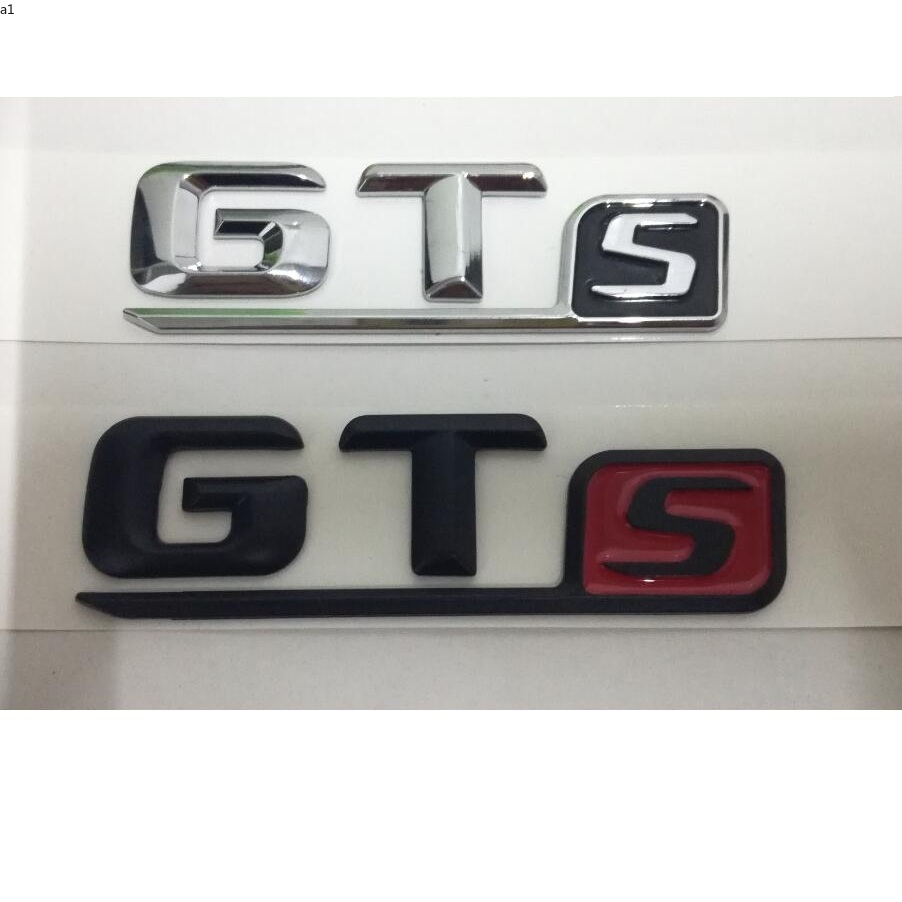 

For Mercedes Benz AMG Chrome Black Red Letters GTS Words GT S Car Trunk Lids Lip Front Badge Emblem Emblems Badges Sticker Decal, Colour