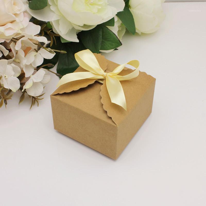 

50 Gift Packaging Brown Kraft Paper Box Gifts Guest Party Banquet Bar Supplies1
