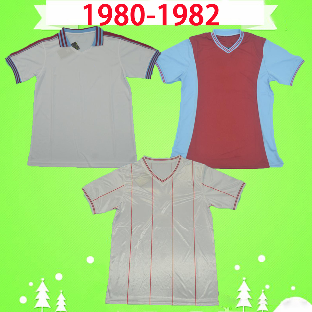 

1980 1981 1982 Retro soccer jerseys Vintage football shirts Peter Withe Des Bremner Tony Morley Gary Shaw 80 81 82 Camiseta red Maillot