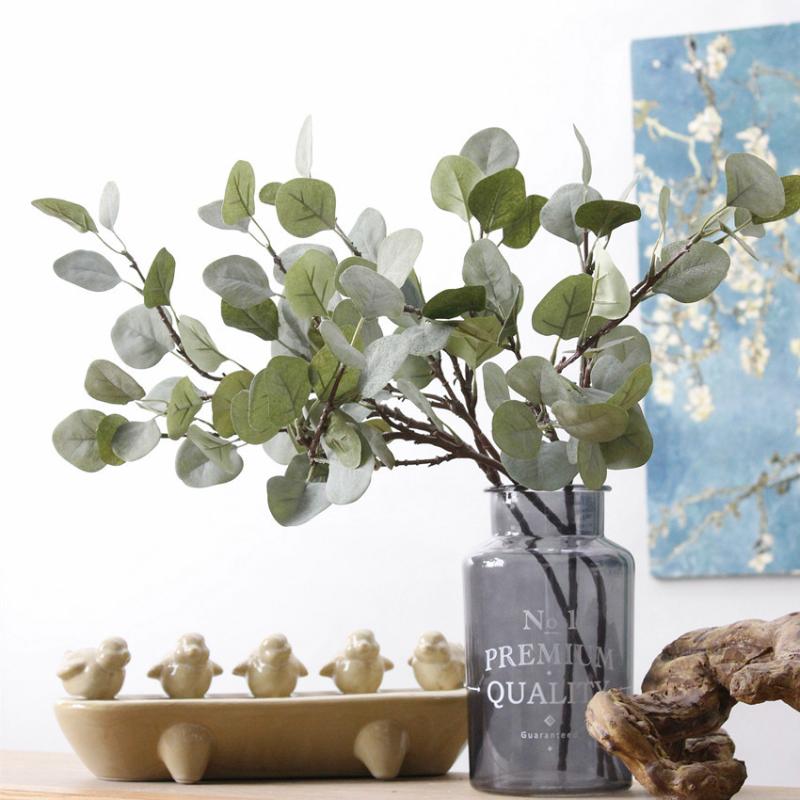 

Silk Eucalyptus Leaf Simulation Eucalipto Artificial Green Leaves For Wedding Decoration Fake Plants Home Garden Party Decor70cm
