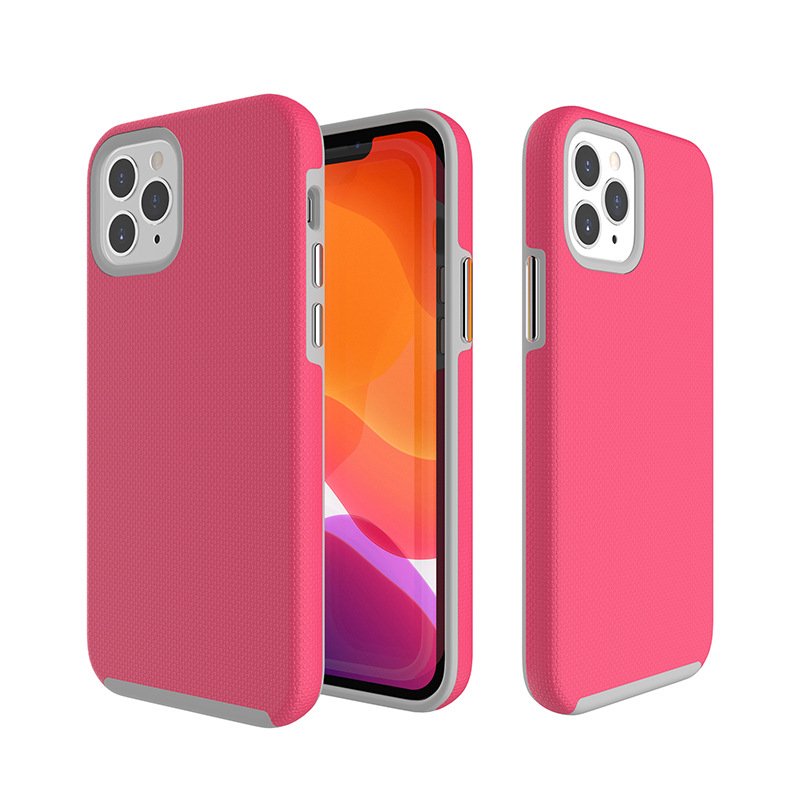 Ultra thin mesh anti slip military shockproof cusion tpu pc hybrid cover case for iphone 12 11 pro max-image-597976438