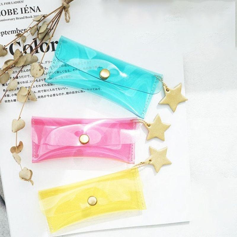 

2020 new ladies wallet PVC creative transparent key bag change storage bag women's1, Red
