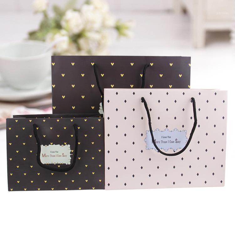 

Simple Solid Color Love Gift Bag Paper Bag Large Small Gift Handbag Birthday Party Wedding Fashion Party Gifts Bags1