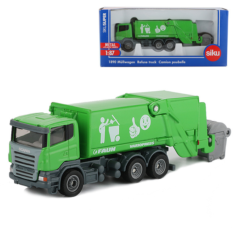 

Siku 1:87 Alloy Truck Toy Garbage Trucks Lorry Van Transport Vehicle Refuse Dumper Engineering Cars Toys For Children Collection LJ200930