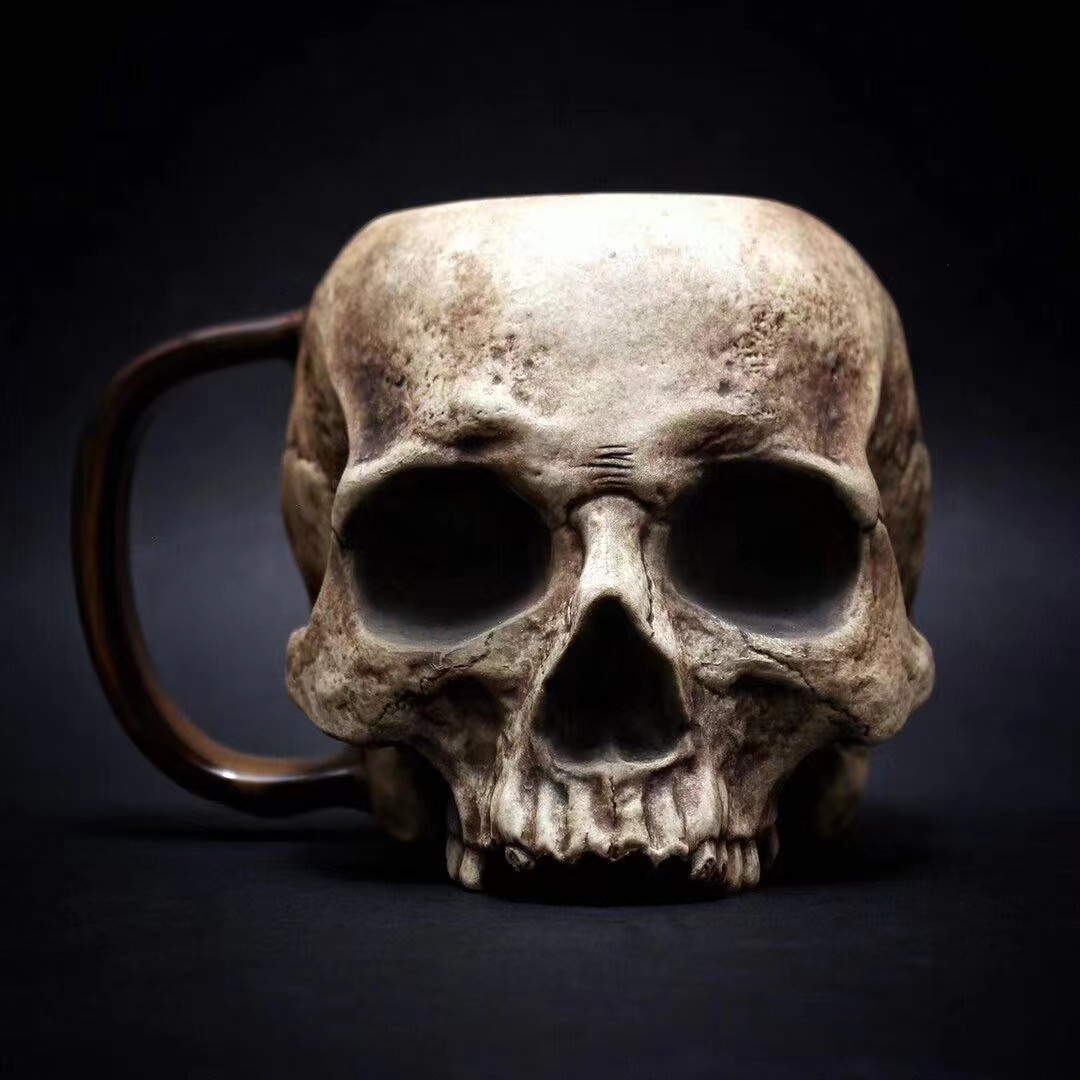 

2022 fashion resin skull cup skeleton cups handicraft ornament glass