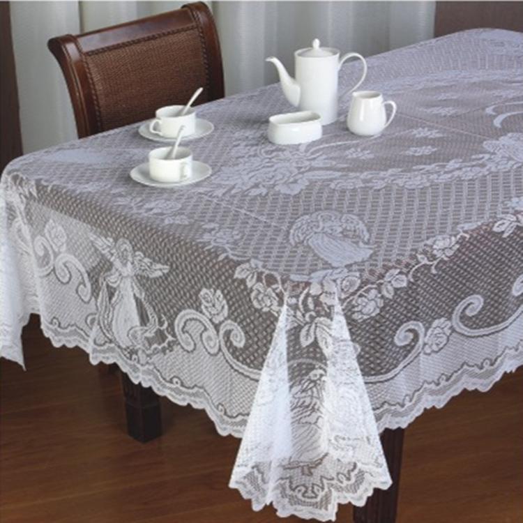 

Angel Lace Tablecloth Rectangle Round Table Cloth Cover Home Party Necessaries, White
