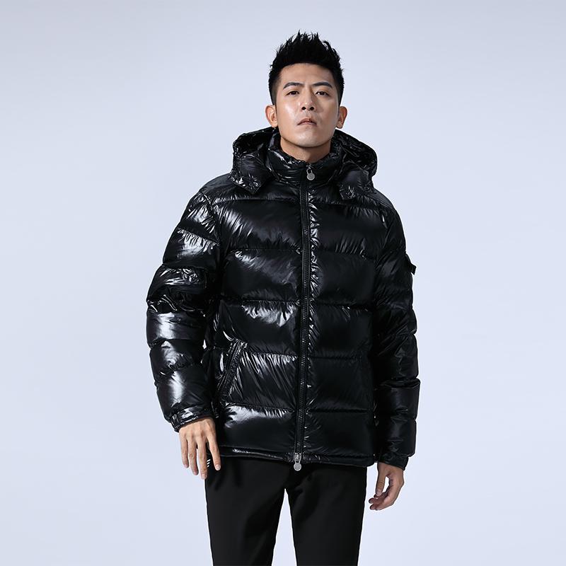 

2020 Winter Warm White Duck Down Jacket Men Coat Thick Men's Hooded Sports Men's Coats Male Clothings Outerwear, Black
