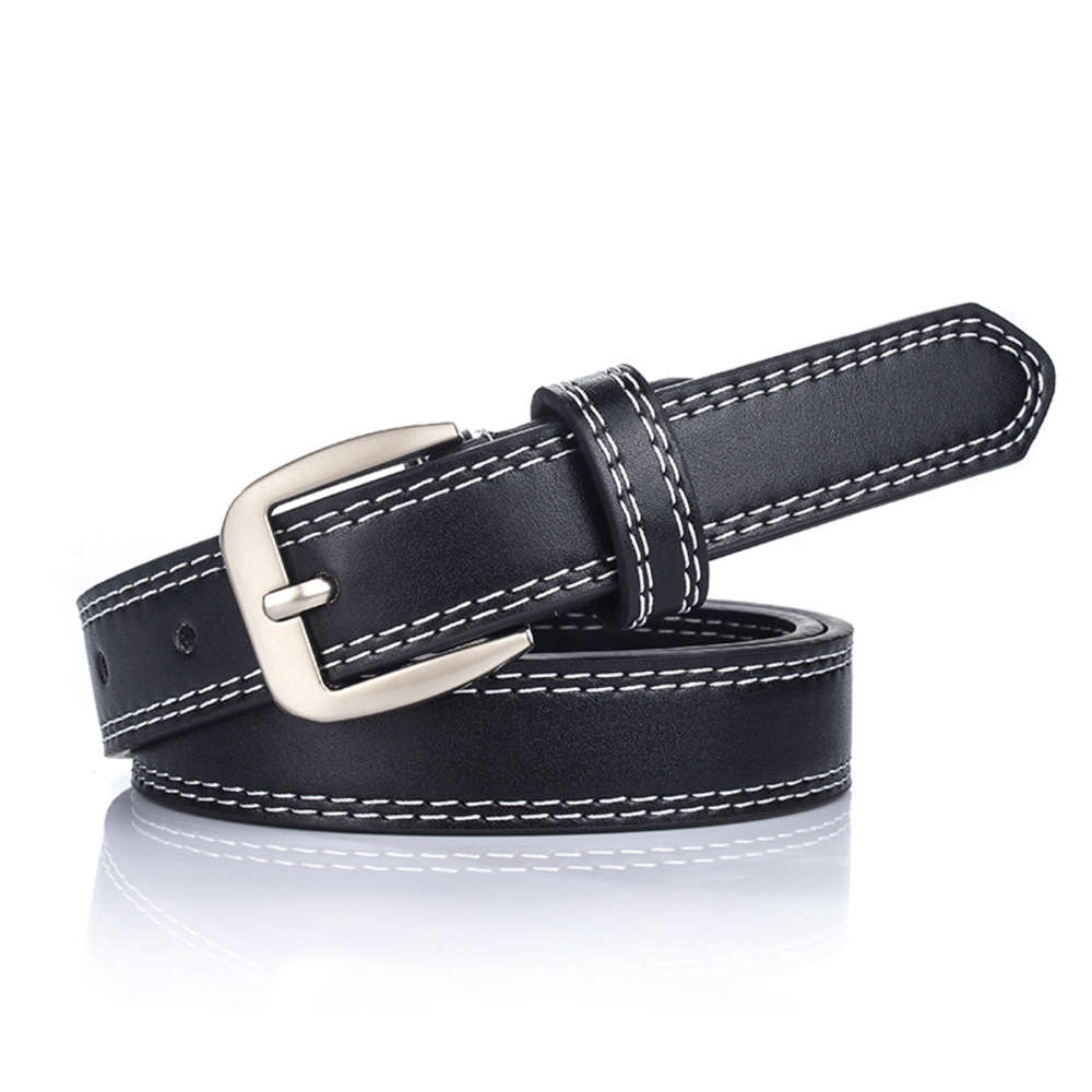 

Women's belt casual versatile Korean student belt women's fine decoration simple fashion pin buckle belt fashion, Black