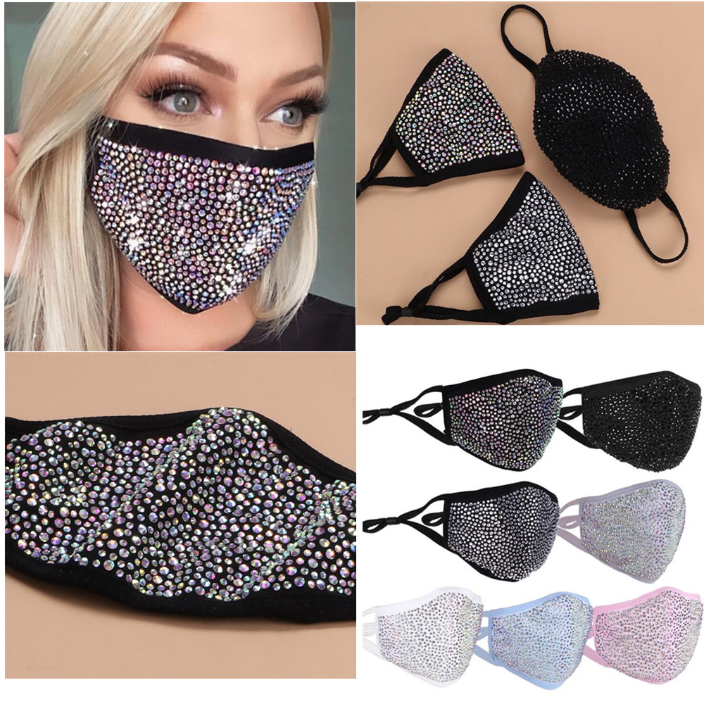 

Sunscreen Designer Luxury Face Mask Mask Bling Diamond Fashion Women Glitter Sequins Face Masks With Diamond Mask Trendy Facemask Rhine Mcxv