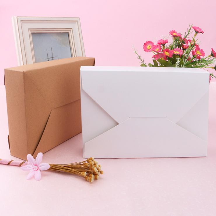 

10PCS Kraft Paper Gift Box Package White Envelope Gift Boxes for Party Wedding Supplies Favor Cookies Box Candy bag