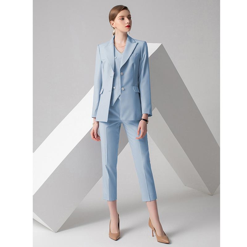

and winter female president blue suit professional suit female fashion women' temperament beauty salon work clothes, See chart