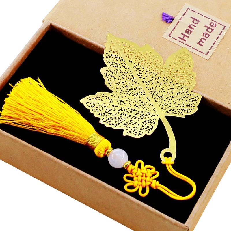 

Retro Metal Brass Chinese Knot Tassel Bookmark Student School Stationery for Children Gift Papelaria