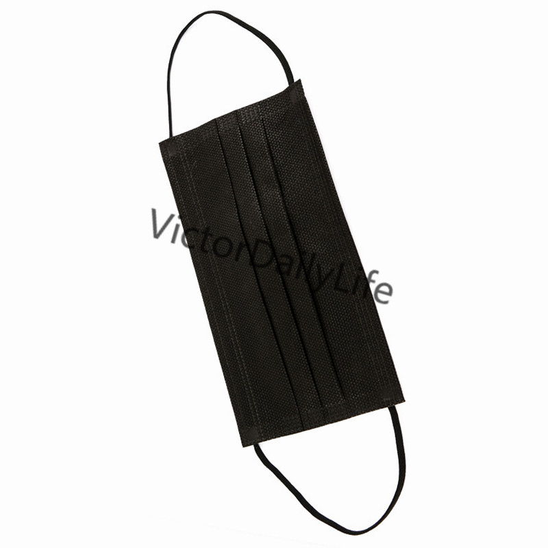 

Air ship free 50 Pcs Disposable Black FaceMasks Thick 3-Layer Masks with Earloops for Salon, Home Use Comfortable in stock Mask