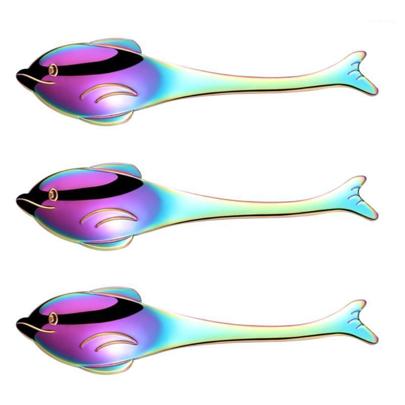 

3 Pcs/Set Stainless Steel Soup Spoons Dolphin Whale Puffer Shape Dessert Coffee Tableware Home Kitchen Supplies Accessories1