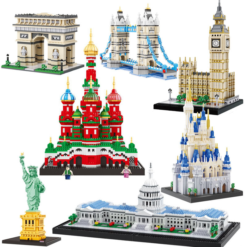 

Balody World Famous Architecture Diamond Building Blocks Toy Taj Mahal Vassili Church Big Ben London Bridge 1008