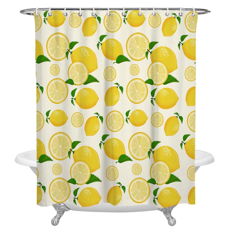 

Summer Style Fresh Fruit Waterproof Fabric Shower Curtain For Bathtub Showers Polyester Bath Curtain Bathroom Accessories