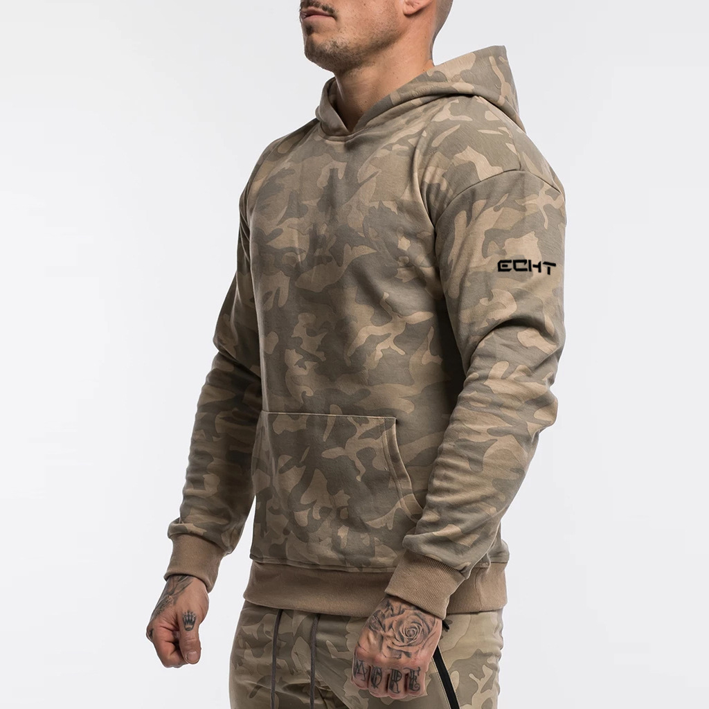 

Autumn Winter Sports Camouflage Hoodies Hooded Long-Sleeved Outdoor Cotton Training Men's Camo Hoodies Sweatshirt Men Clothing, Grey camo