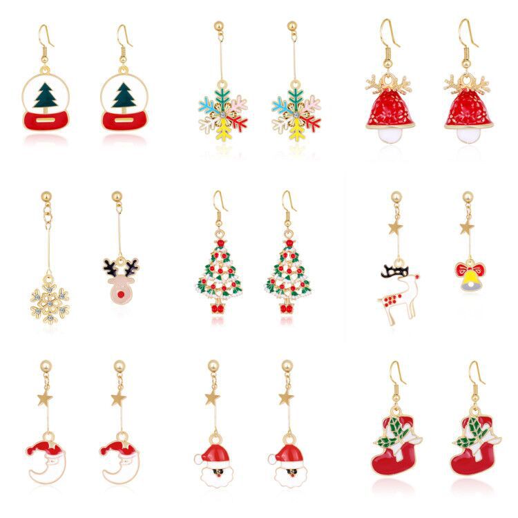 

Santa Claus Christmas Earrings for Women Girls Xmas Gift Christmas Decorations for Home 2020 Navidad Christmas Ornament Happy New Year gift