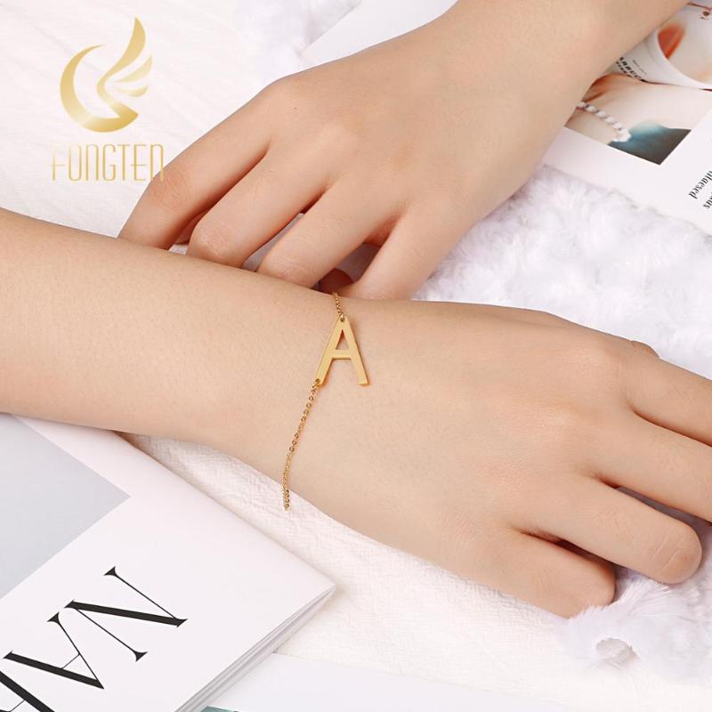 

S/Gold 26 Initial Letter Bracelet Women Girl's Gift