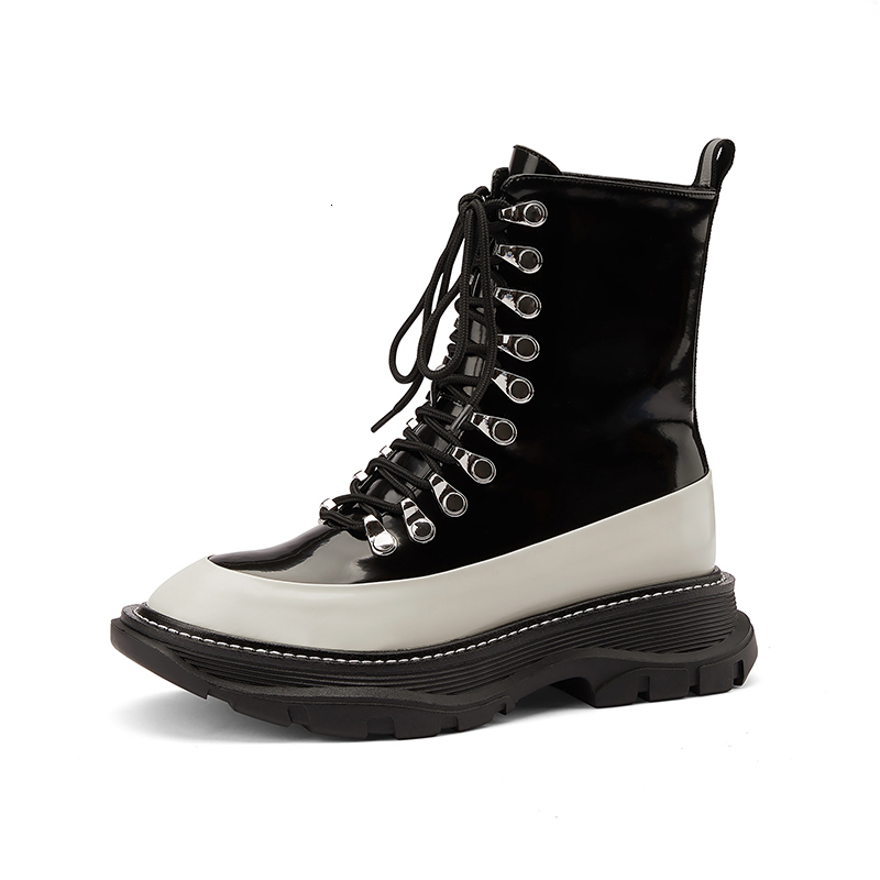 

2021 New Women Ankle Cow Leather Motorcycle Boots Party Night Club Shoes Woman Heels Ladies 4134, Black