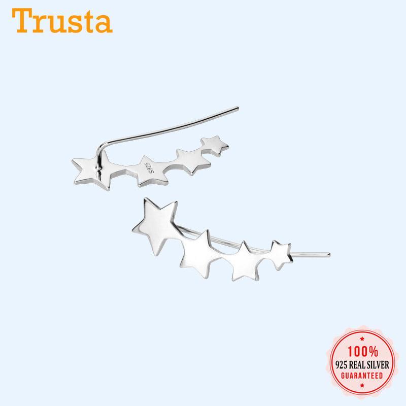 

Trusta Genuine 925 Sterling Silver Earrings Women's Jewelry Fine Stars Stud Earrings Gift For School Girls Teens Lady DA4781