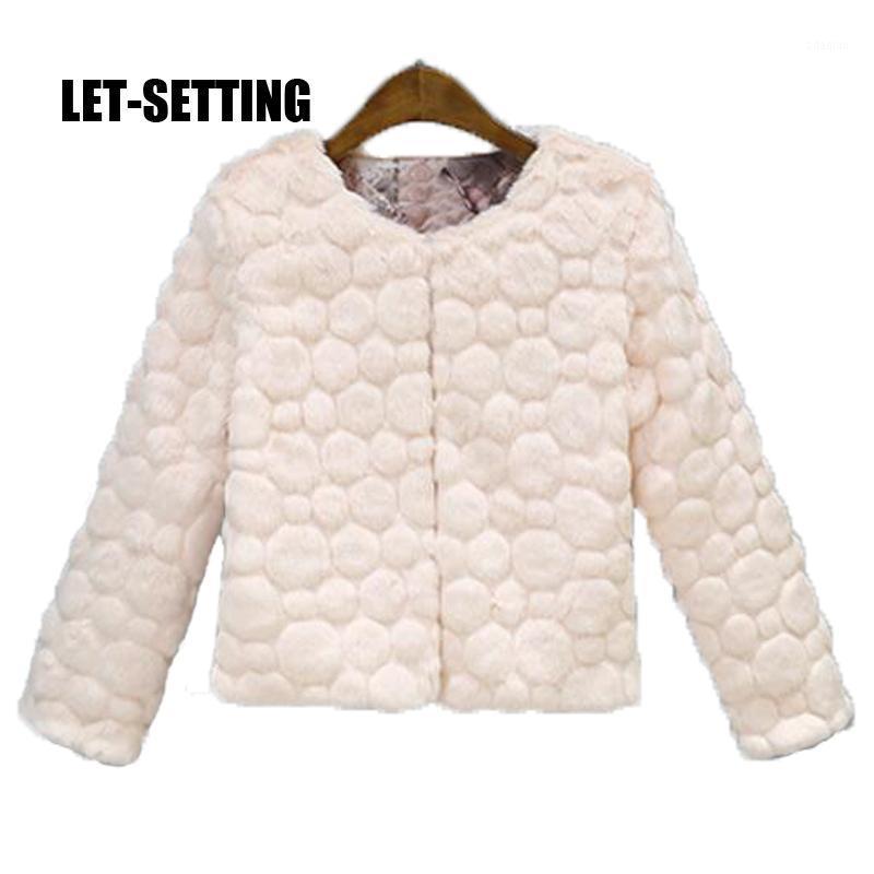 

LET-SETTING Imitation fur coat female new winter female faux fur coat1, White