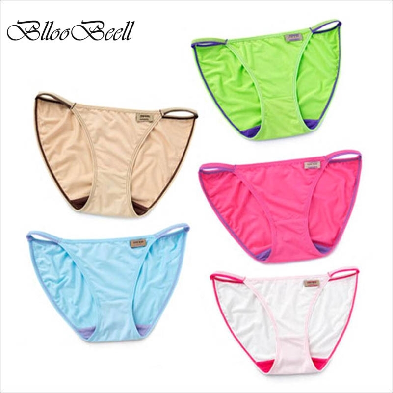 

BllooBeell 5pcs Sexy Women's Underwear Panties Modal Briefs for Women Solid Low-Rise G string Seamless Lingerie Lady Girl Thong 201112, Random color 5pieces