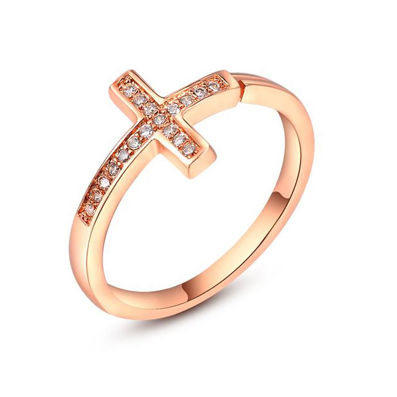 

Garilina Best-selling jewelry wholesale hot sale rose gold cross open ring for women Gifts R2275