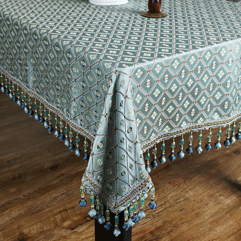 

A European luxury cloth tablecloths tablecloth 012 upscale sophisticated jacquard table cloth tablecloths coffee table fresh blu1, As pic