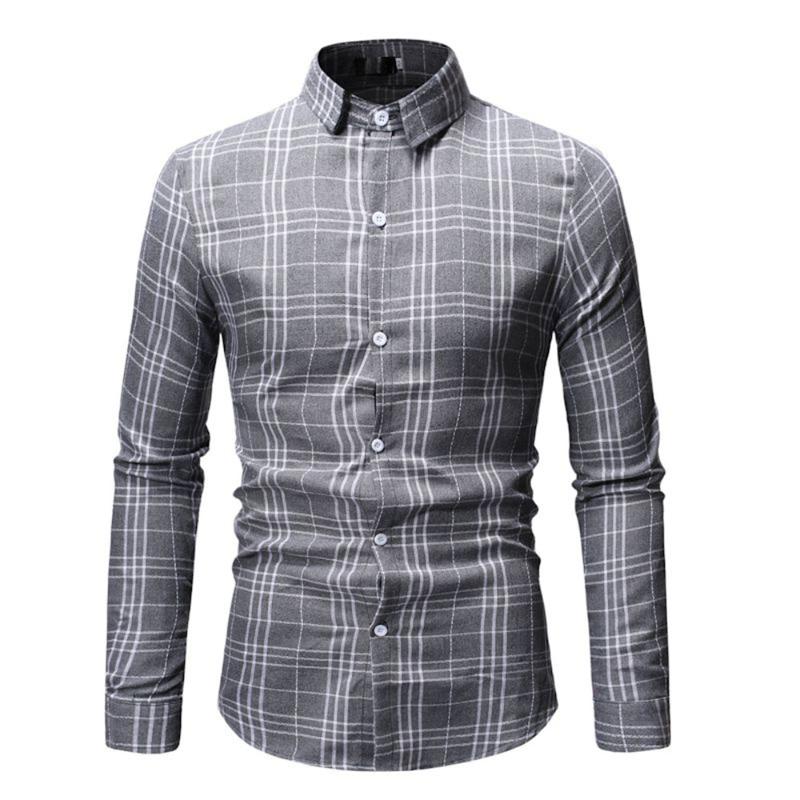 

Allthemen Men Black White Plaid Shirts Men Casual Long SleeveShirts Slim Fit Business Shirts Camisa Masculina Chemise, 05