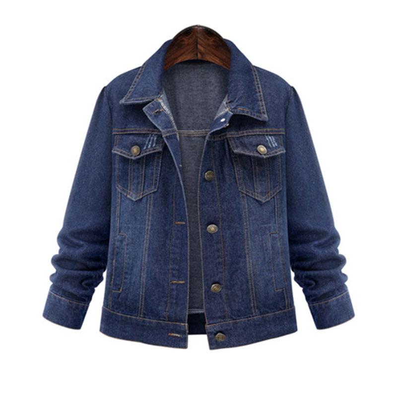 

2020 Fashion Denim Jacket Women Punk Jacket Casual Basic Jean Women Street Coat Plus Size Denim For 4xl 5xl, As pic